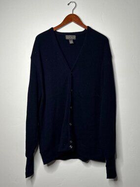 Vintage David Taylor Navy Blue Cotton Cardigan size XXL 100% acrylic